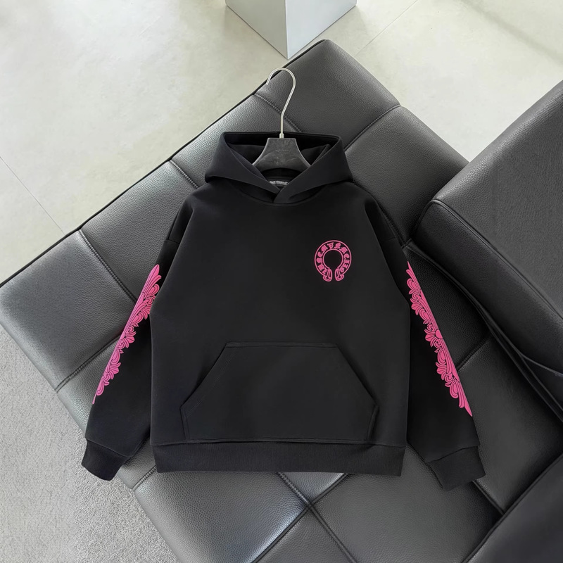 Correct Version 2026 Moncler Tnf Spring/Summer New Miu Miu Chrome Hearts Printed Long-Sleeve Sweatshirt Unisex