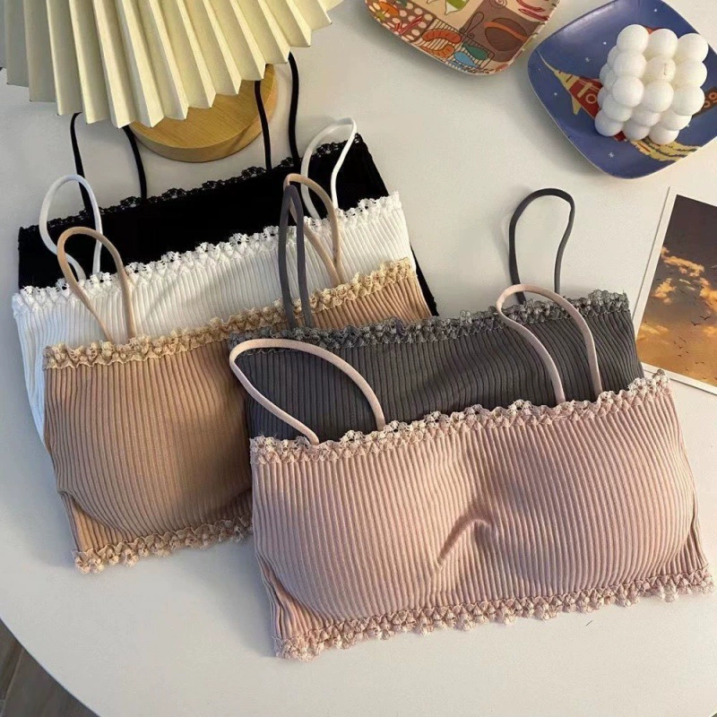 Новое красивое нижнее белье для девочек с запахом в одно слово, сексуальный ремешок с внутренней трубкой, светящийся студенческий кружевной жилет