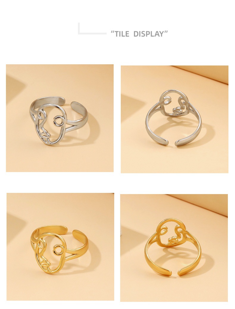 Hollow Face Ring Silver