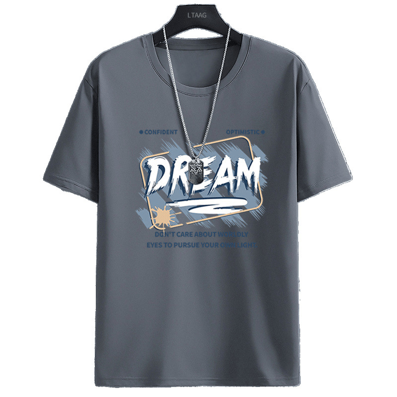 Thin quick dry fashionable comfortable silk short sleeve T-shirt