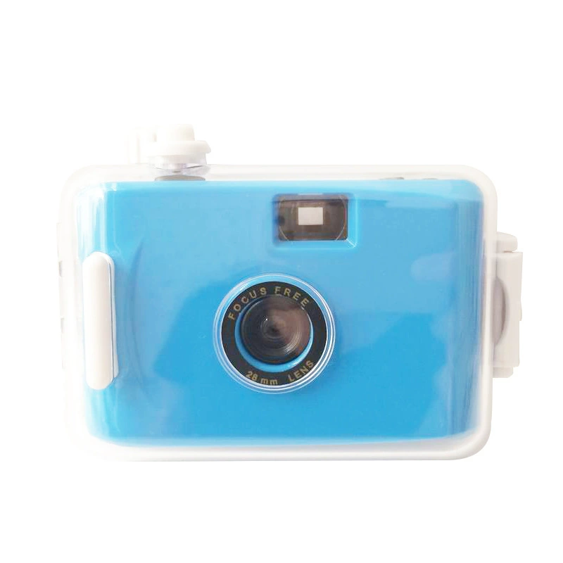 Dark blue and white shell fool camera film camera retro film machine mini waterproof non-disposable student party gift