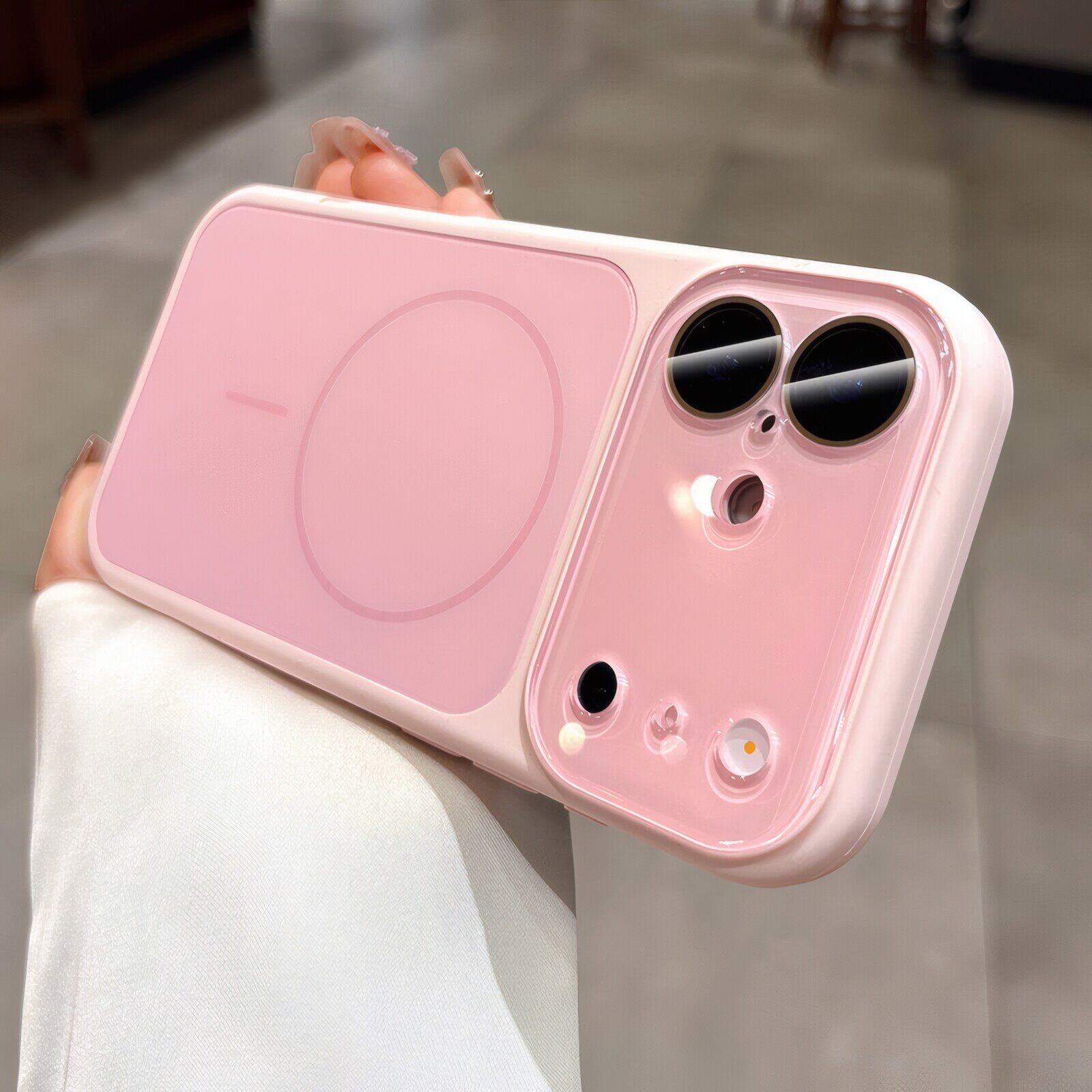Funda de Silicona con Gran Ventana para iPhone 17 Pro Max, Absorción Magnética, Carga Inalámbrica