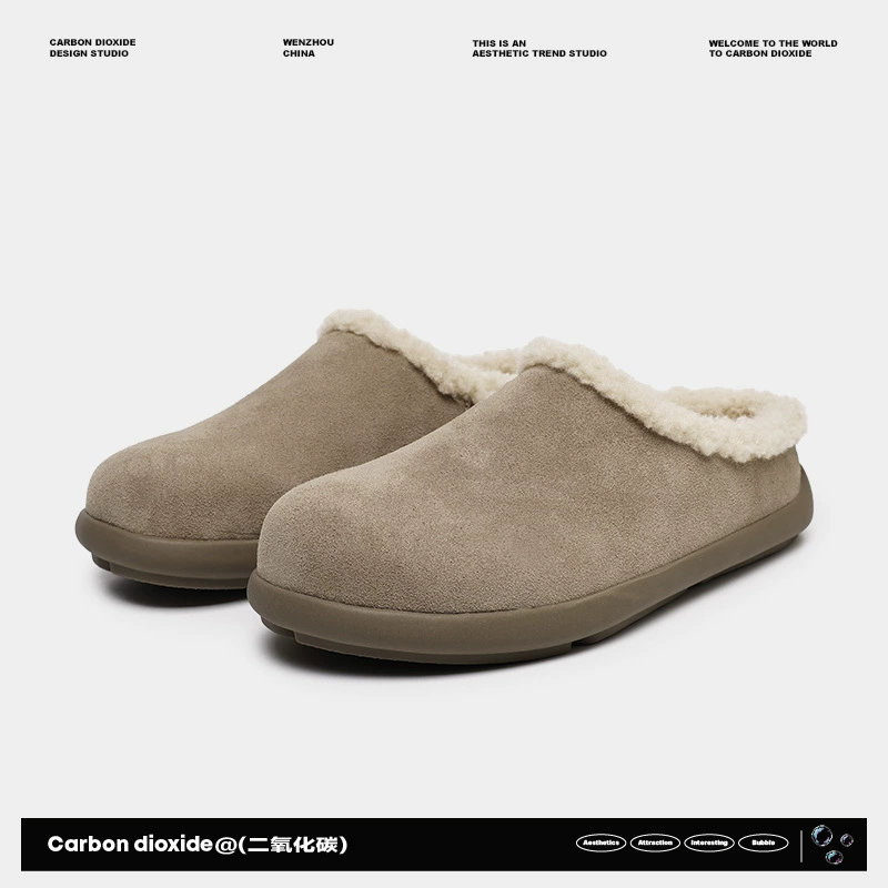 Мужские туфли Muller с закрытым носком, меховые полуботинки, осень-зима 2024, теплые, минималистичные, на флисовой подкладке, утолщенные, в парном стиле, модель Small Potato Birkenstock.