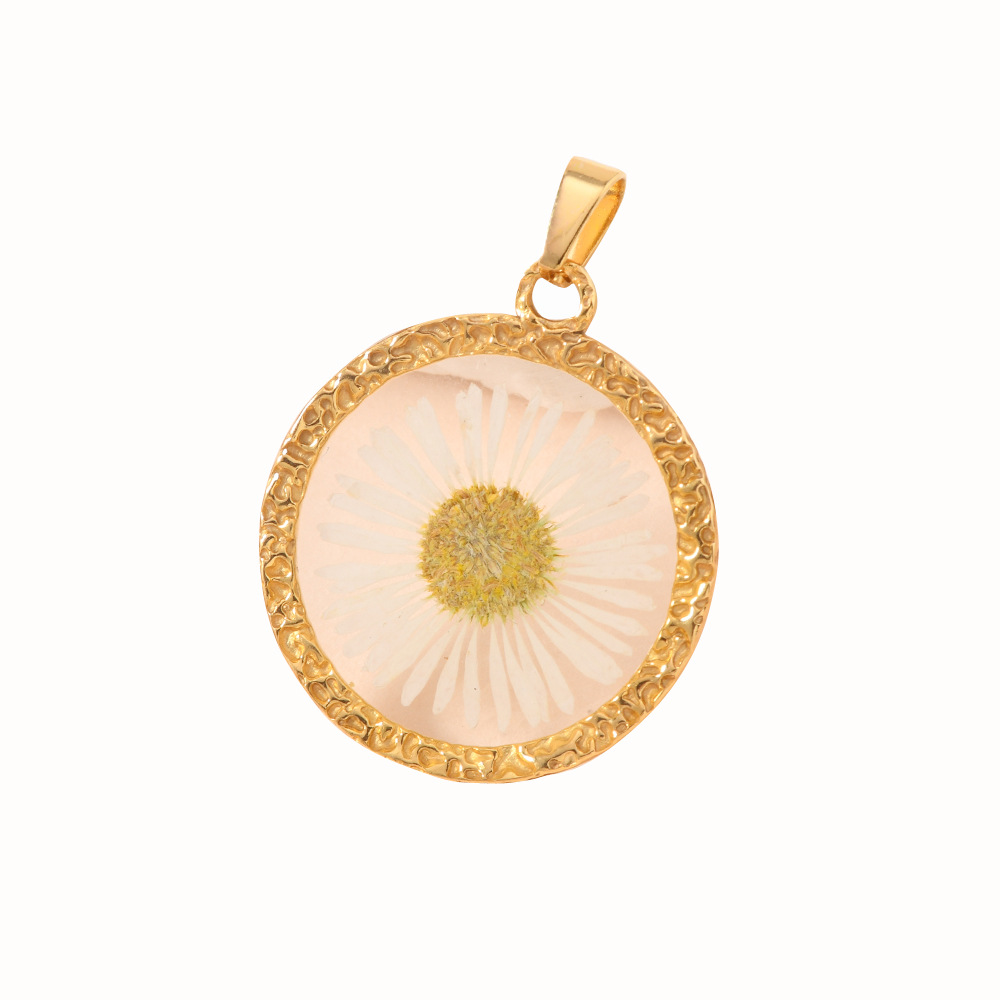 Colgante único suministro transfronterizo transparente colgante de flores inmortales accesorios joyería diy flores secas colgante colgante al por mayor