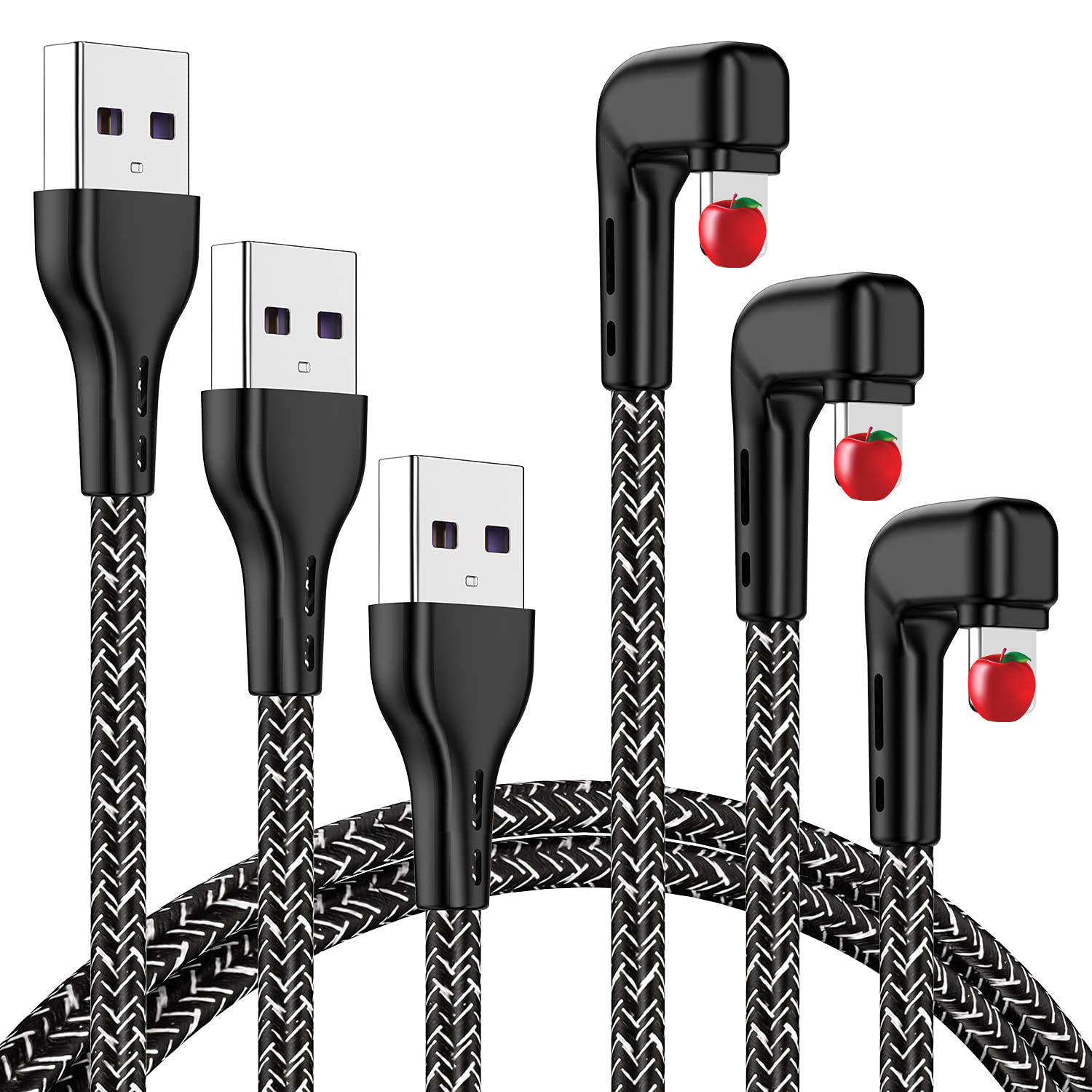 Elleboogspelgegevens U-vormige elleboog geschikt voor Apple TypeC mobiele telefoon oplaadkabel met een lengte van 1,2 en 3 meter_voghion.com