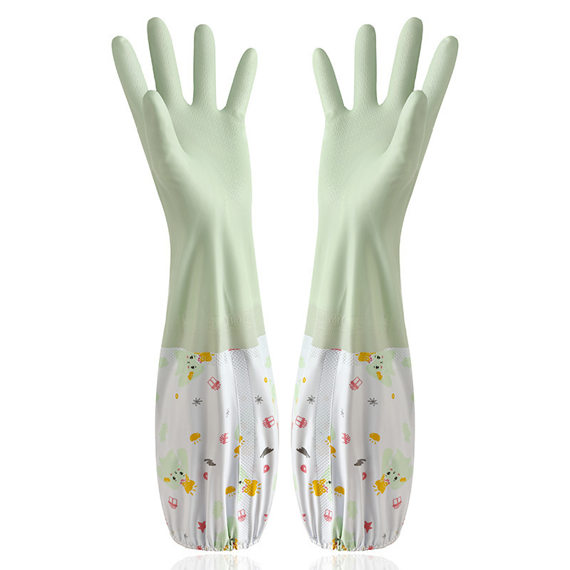 Invierno cocina lavavajillas y cocina guantes hogar impermeable alargado espesado limpieza lavandería látex guantes al por mayor
