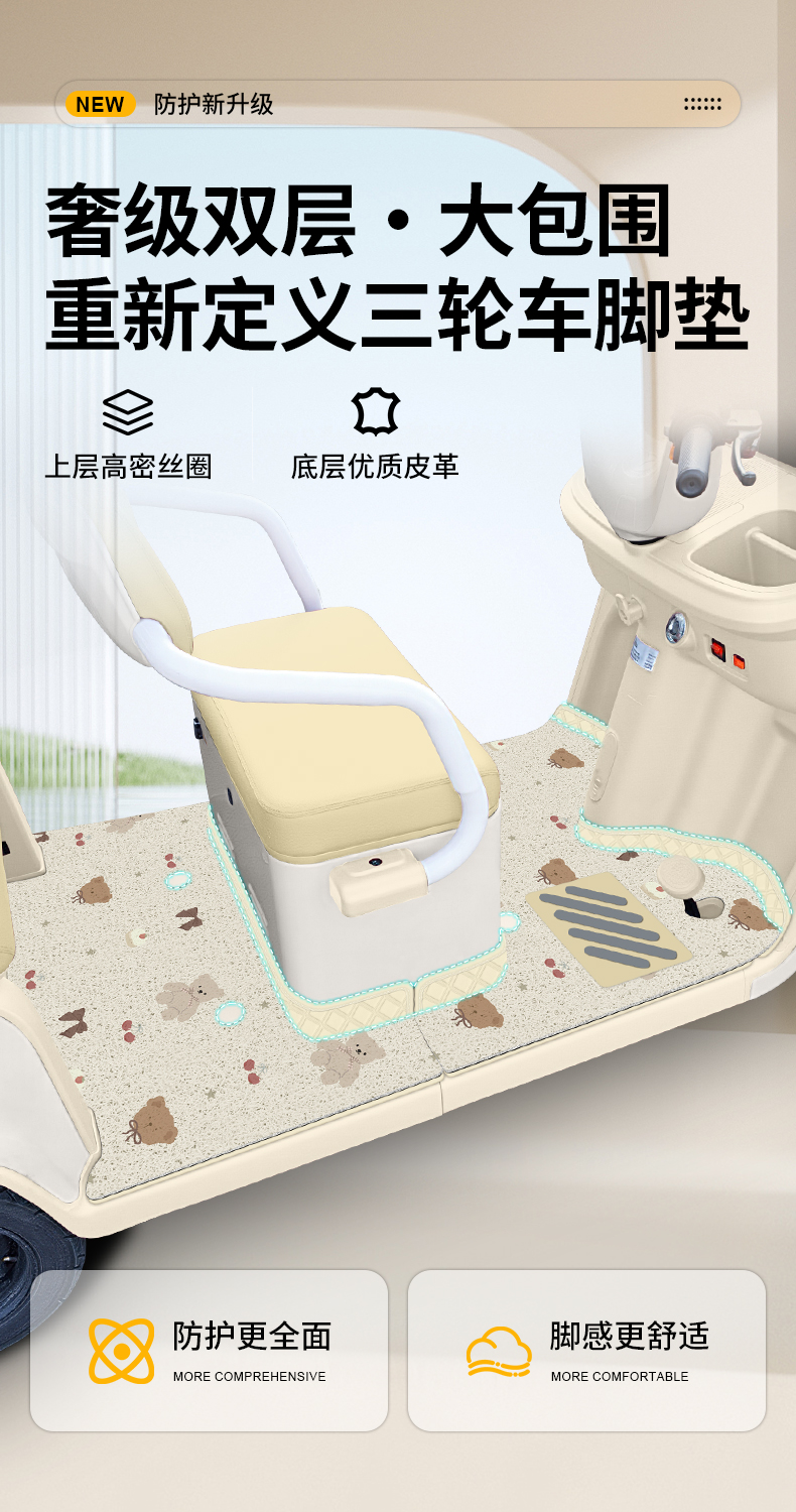 Suitable for Jinpeng Su7 Classic Version-B Electric Tricycle Foot Mat Jp800Dzk-16A Foot Mat Decorative Accessories