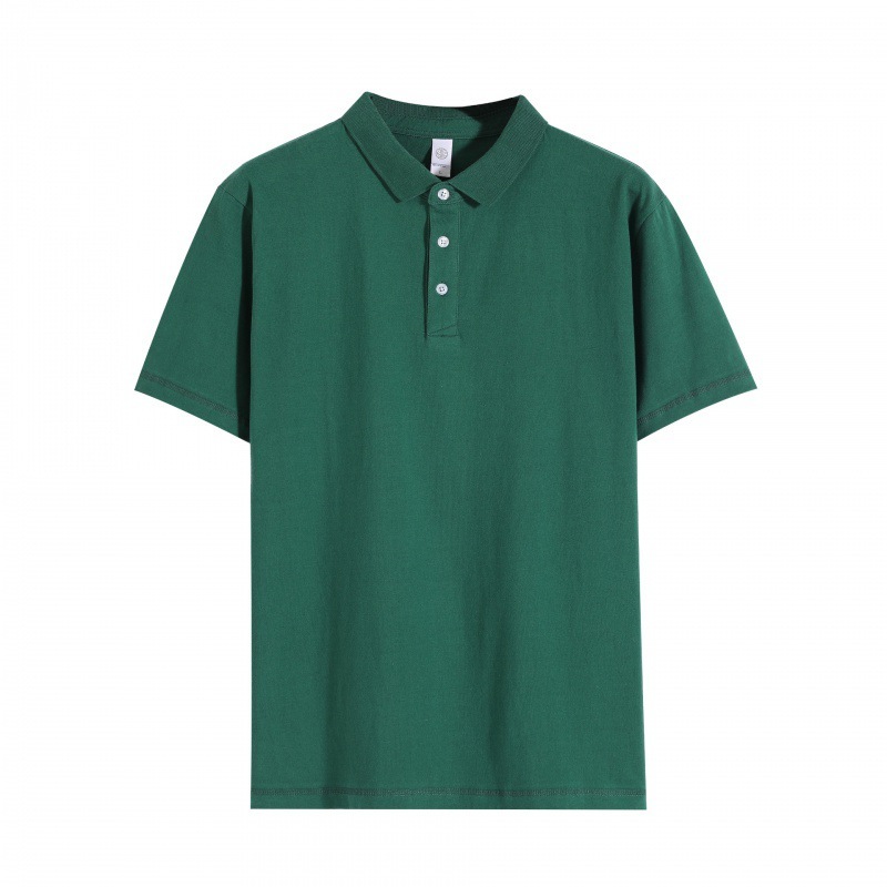 ビジネス男性poloシャツ日系重ポンド純綿襟tシャツポールシャツゆるい純色女性作業服250g|undefined