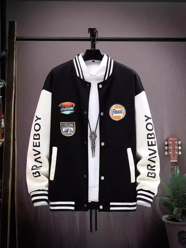 Cross-border autumn and spring jacket for men—trendy brand baseball uniform hoodie, stylish and sporty, dropshipping available.