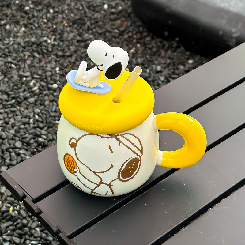 Genuine Snoopy Mug Cute Couple Creative Ceramic Cup High-Pretty…