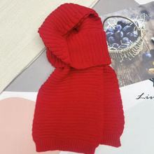 新款仿羊绒纯色围巾秋冬高级感保暖围脖女士外搭横纹针织围巾气质