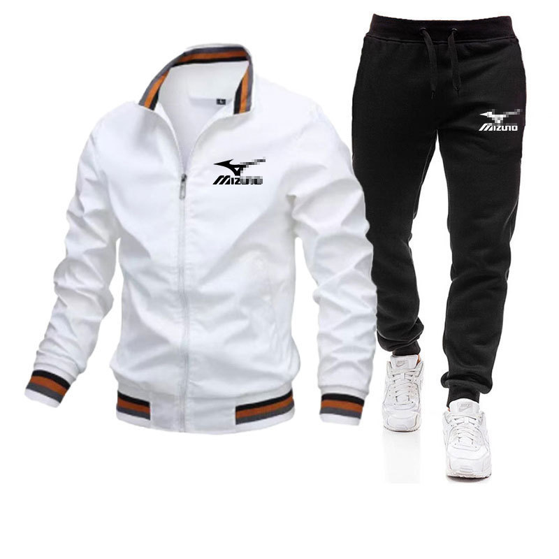Nuevo primavera y otoño cross-border riding chaqueta de color sólido conjunto cardigan impresión de moda casual dos piezas