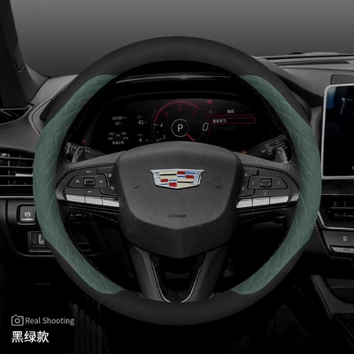 Xt5 Xt4 Xt6 Gt4 — Steering wheel cover - style-3-black-and-green-suede-other