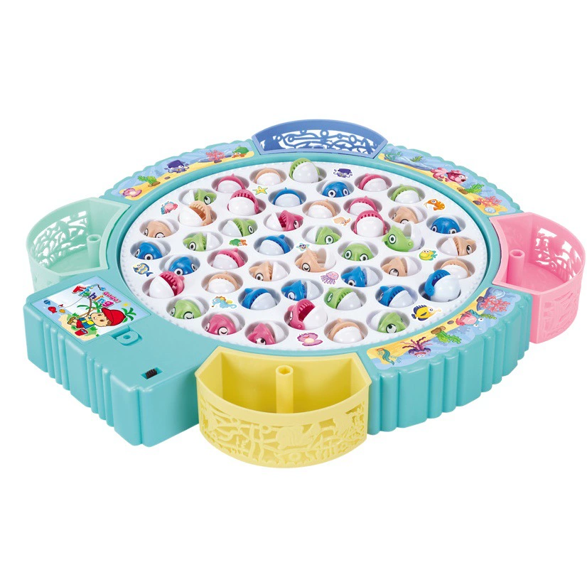 Детские электрические игрушки для рыбалки, трансграничная рыбалка для родителей и детей, магнитная вращающаяся музыкальная детская развивающая игрушка для раннего образования, подарок