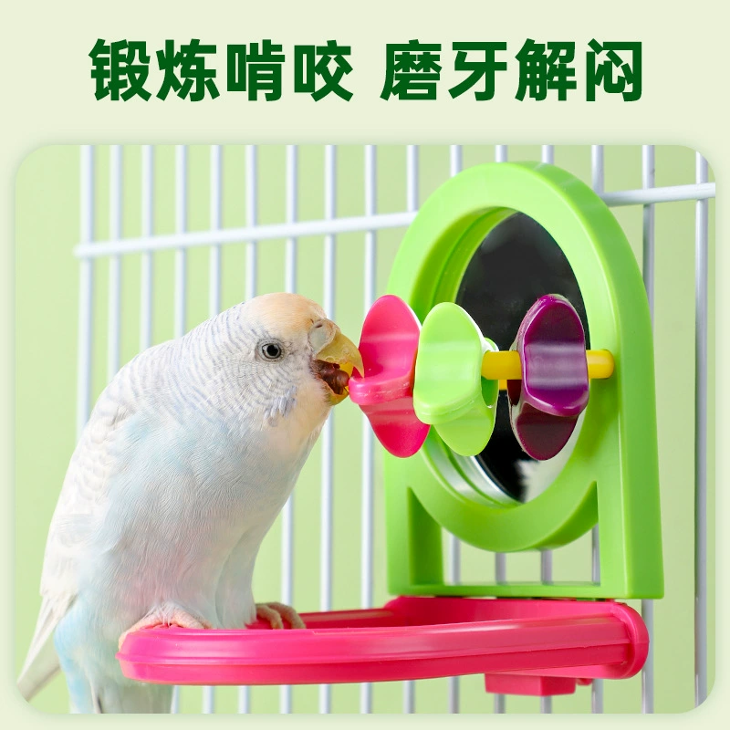 Питомец Parrot Toys Продукты КУСАТЬ Удовольствие Зеркало Подставка Роза Пионы Вуаньфэн Цзе Die Клетка для птиц Игровой коробка для пищи птица?