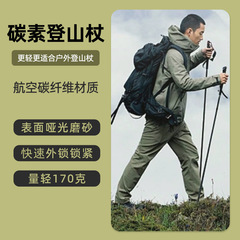 炭素繊維登山杖超軽登山伸縮杖三節外鎖老人杖専門屋外徒歩杖