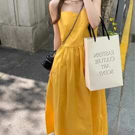【隐形拉链＋口袋】海边旅游度假穿搭拍照吊带连衣裙女夏绝美氛围