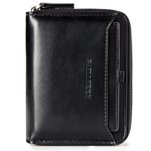 Baellerry Cross-Border Men's Wallet Clip High-End Men's Horizontal Zipper Bag Card Holder Wallet Large Capacity