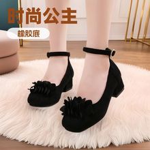 春秋新款学生公主鞋儿童高跟鞋童鞋女童皮鞋舞蹈鞋中大童校园单鞋