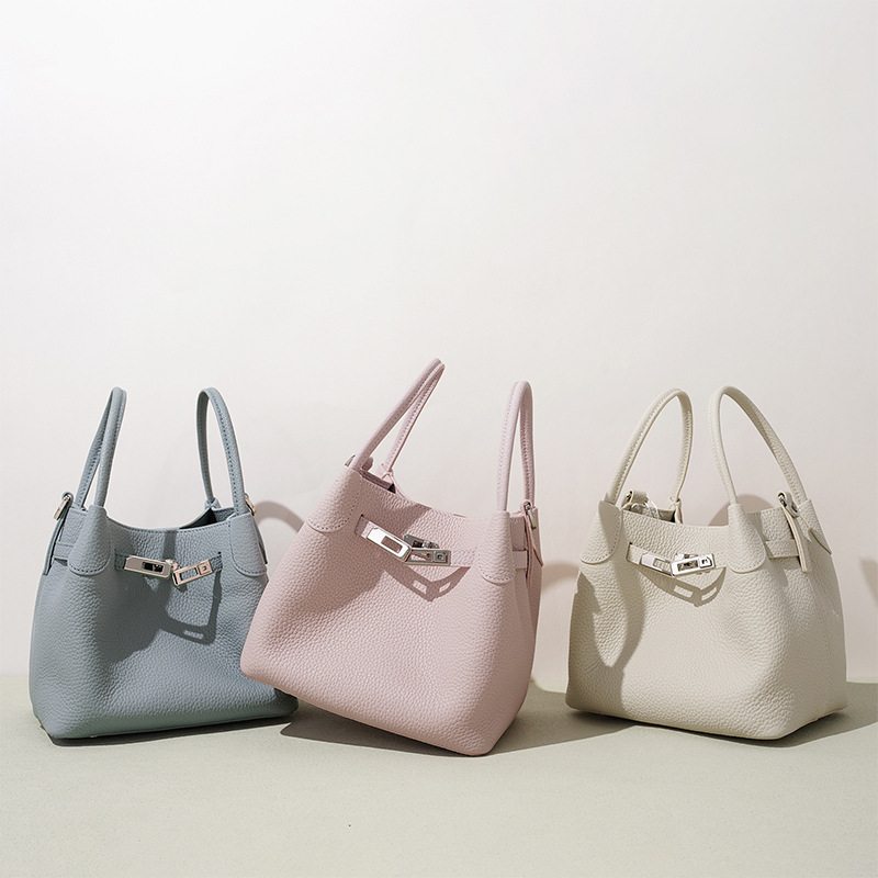 Genuine Leather Bucket Bag