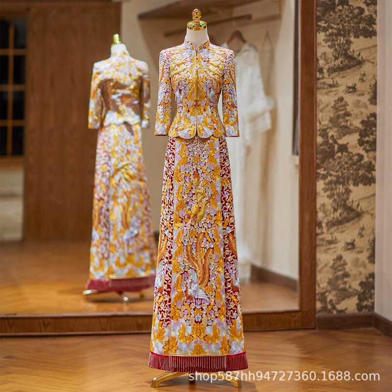 Luxurious Dragon and Phoenix Gown 2026 New Style Chinese Bridal Dress Slimming Xiuhe Dress Wedding Gown Toasting Dress