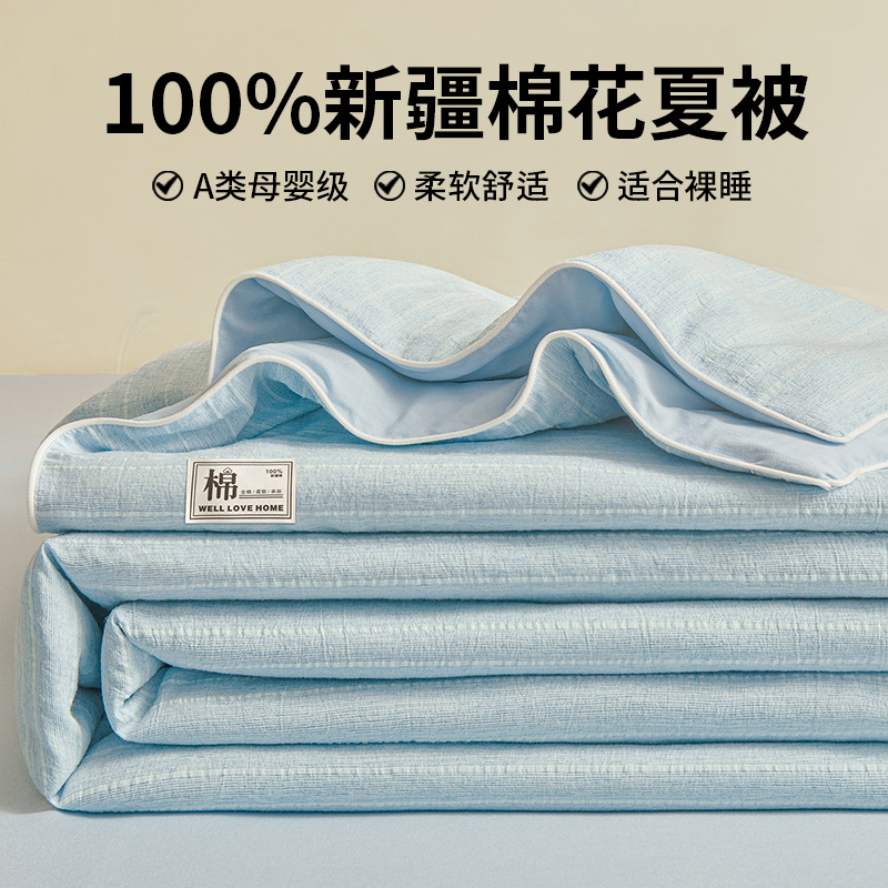 Class A Mother and Baby Grade Pure Cotton Summer Quilt 100% Xinjiang Cotton Summer Duvet Air Conditioning Quilt Full Cotton Children's Thin Bedding