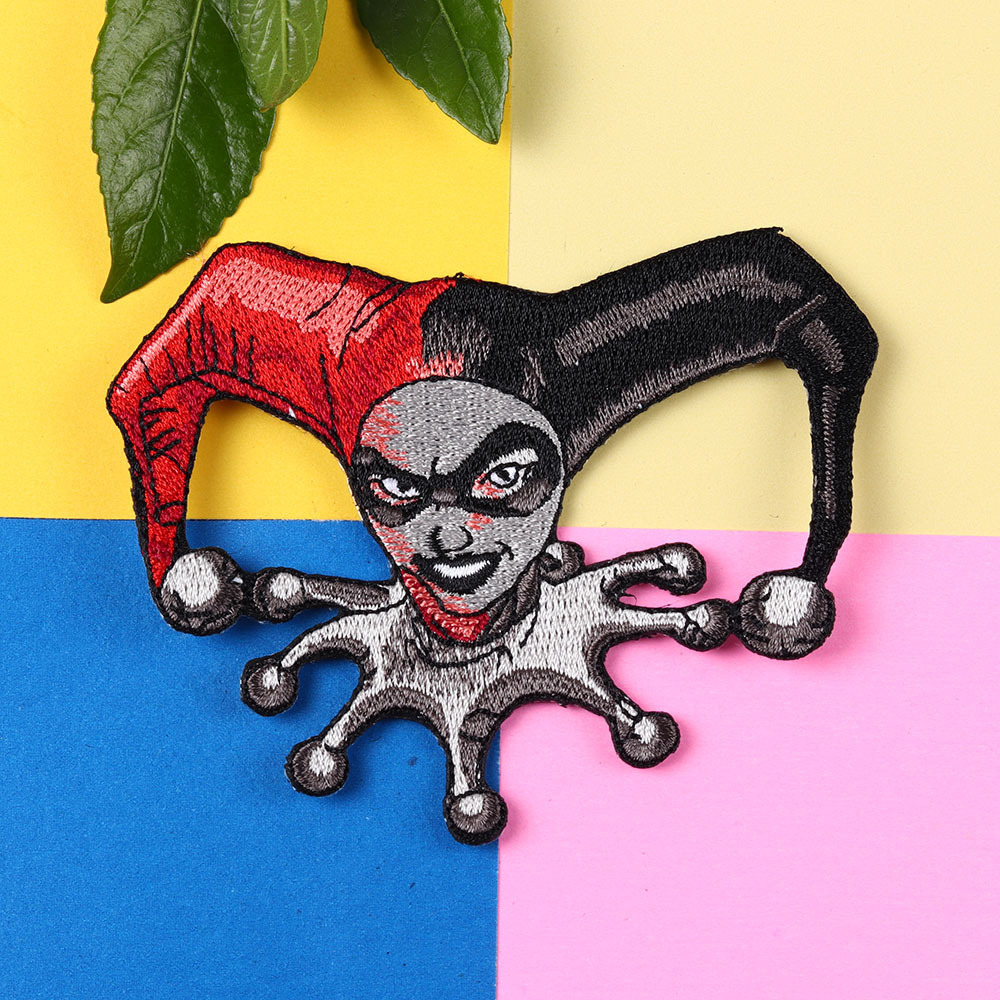 卡通经典小丑刺绣补丁精致烧边满绣布贴DIY衣服破洞熨烫修补装饰