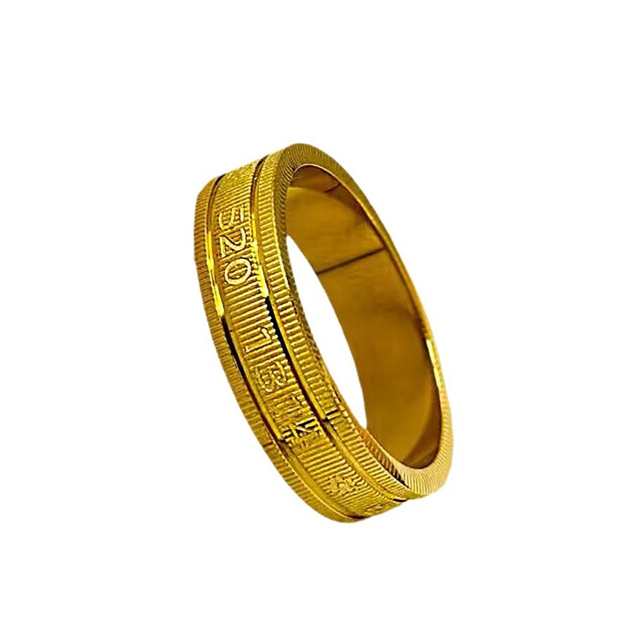 520 1314 anillo de acero de titanio heredado oro antiguo anillo de nicho femenino no se desvanece estilo nacional pareja anillo