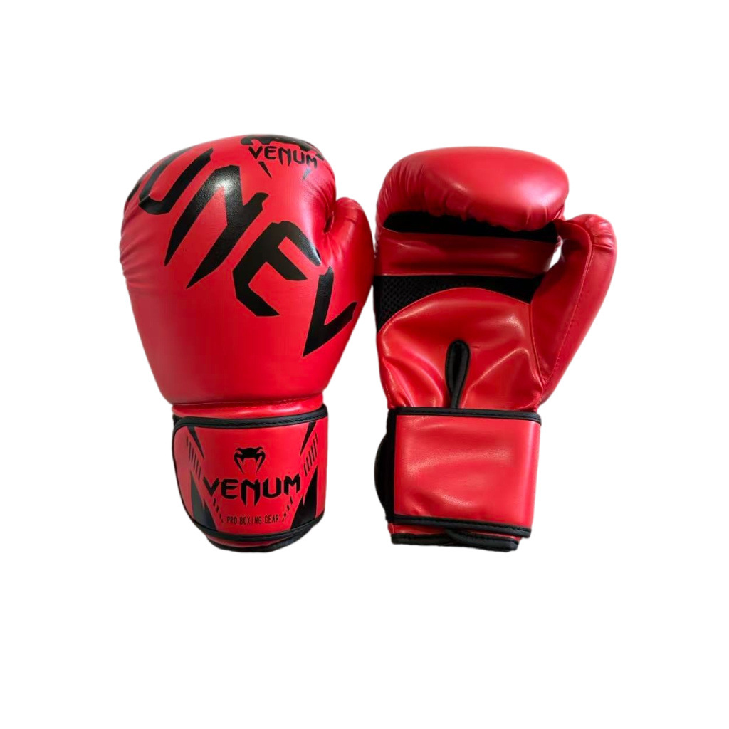 Guantes de boxeo de PU para adultos y niños, equipo de combate Sanda, suministros de Taekwondo, guantes de combate al por mayor con protección.