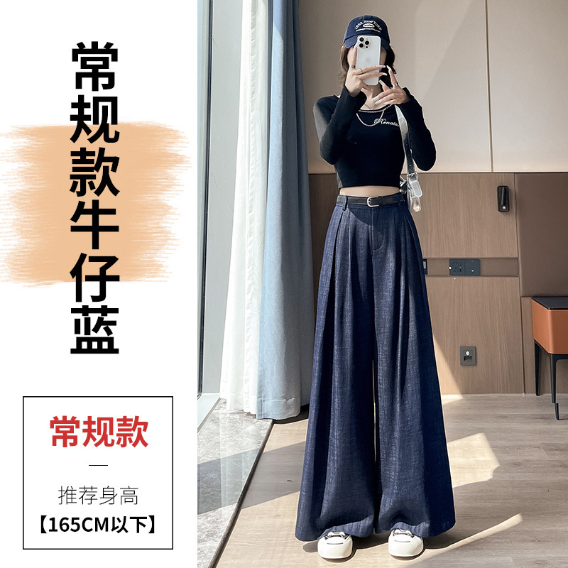 复古老钱风竹节西装阔腿裤女2025年秋季新款松弛垂感慵懒休闲裤|undefined
