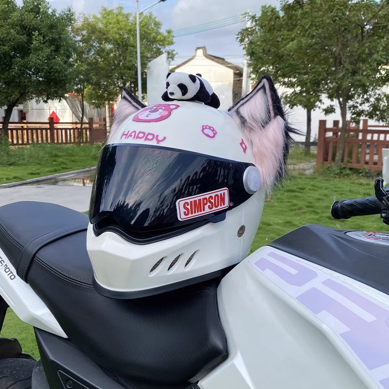 Helmet Accessories Furry Ears Detachable Motorcycle Electric Car Universal