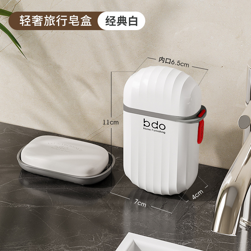 Cuadrado sellado a prueba de fugas caja de jabón portátil de viaje baño con tapa Caja de jabón de plástico caja de jabón de drenaje de doble capa