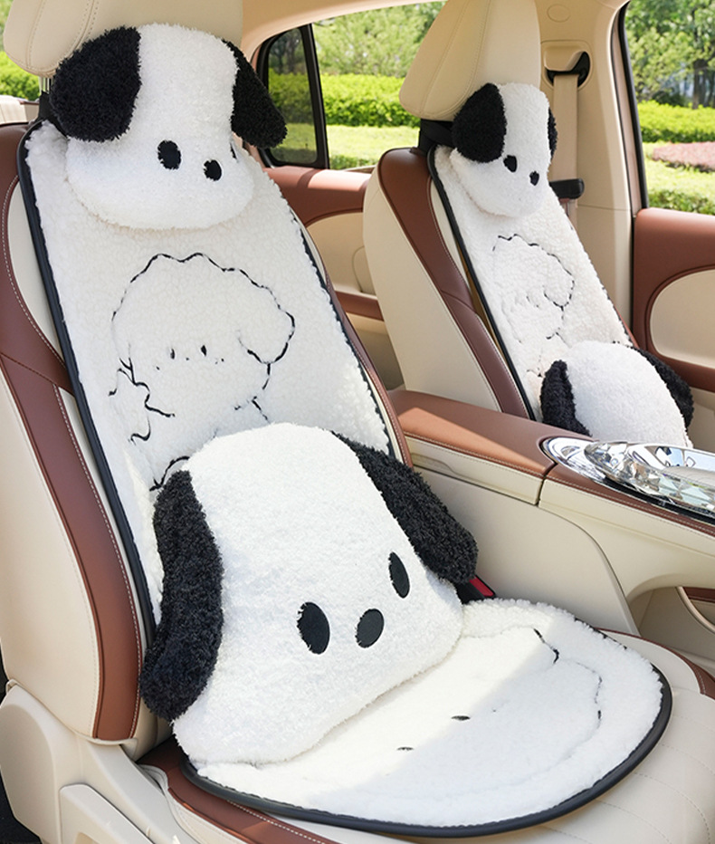 Cartoon Car Headrest Neck Pillow Cute Plush Dog Comfortable Car Cushion All Seasons Car Headrest Wholesale