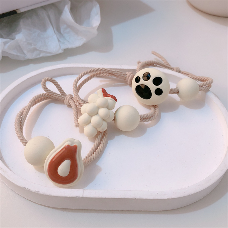 Ins frutas de fresa cuerda de cabeza mujer adorable cabello de correa de goma anillo de cabello de alta elasticidad cuerda de cabello duradera tocado