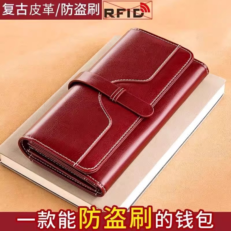 Stylish long clutch wallet for women, multi-card slot, multi-functional mobile phone bag, large capacity, versatile money and card holder.