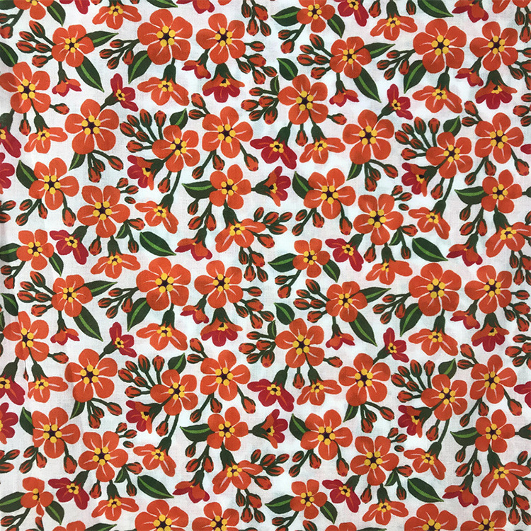 Fabrica textil diseñador impresión tela de algodón impresión tela de vestido