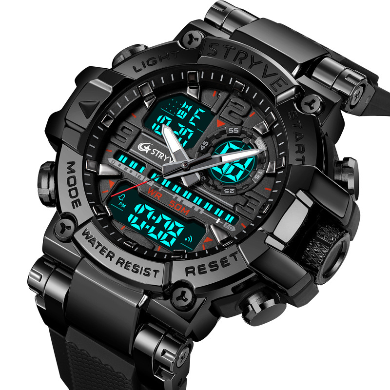 STRYVE estudiante juvenil deportes reloj electrónico Samurai luz nocturna Moda reloj multifuncional entrega de una pieza