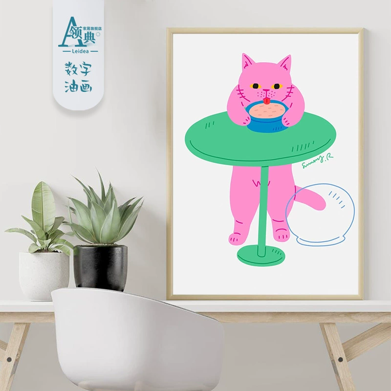 Масляная картина на холсте Meow Star Decper-up, минималистичное аниме, несколько размеров постера
