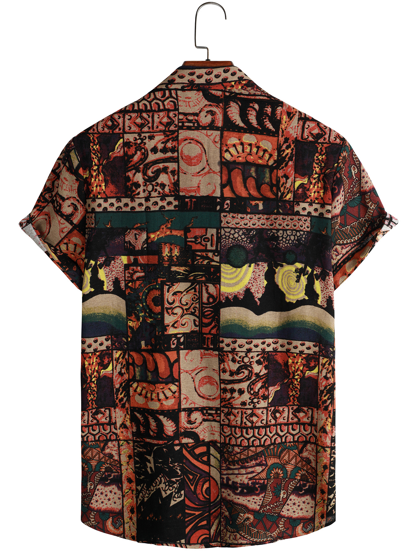 Printed Casual Men's Short Sleeve Shirt Lapel Top_voghion.com