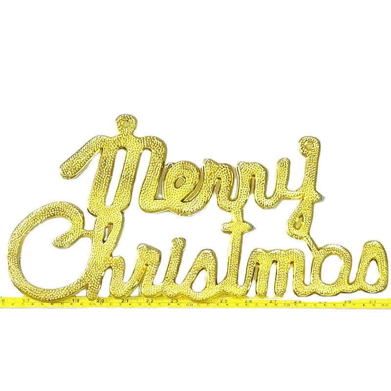 Merry Christmas 圣诞英文字母牌 金银英文片圣诞树装饰牌 多款