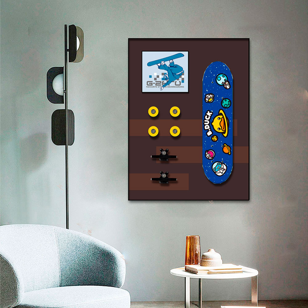 Pinturas decorativas de patineta Pinturas físicas tridimensionales Pinturas colgantes de juegos de moda Sala de estar Pasos de entrada Mural Habitación infantil simple Pintura de cabecera