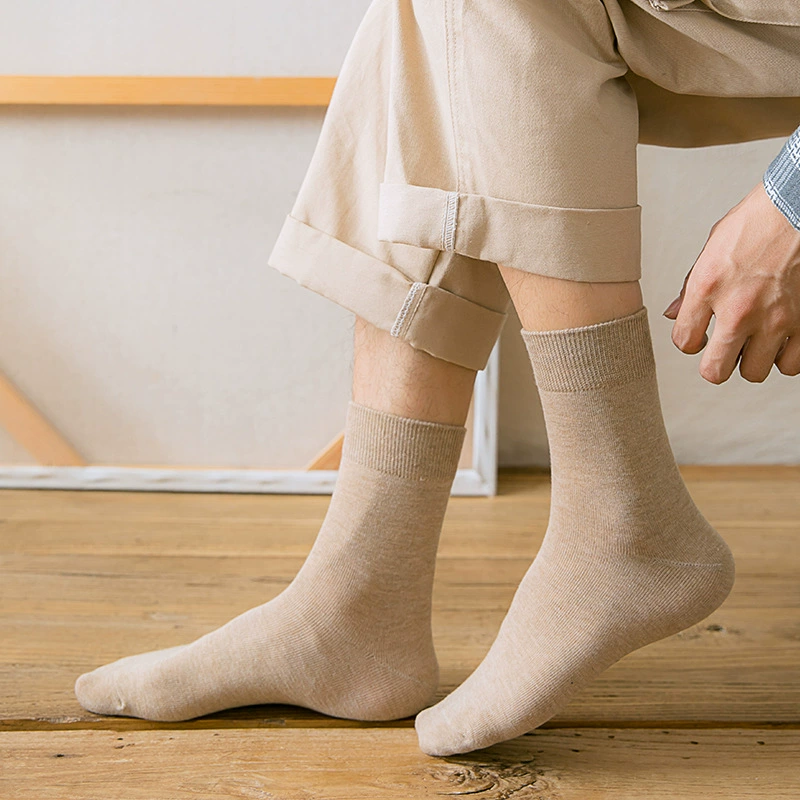 Носки, мужские летние впитывающие пот, дышащие носки до середины икры ins Tide, спортивные мужские носки, однотонные носки из японского хлопка, Чулки с глубоким вырезом