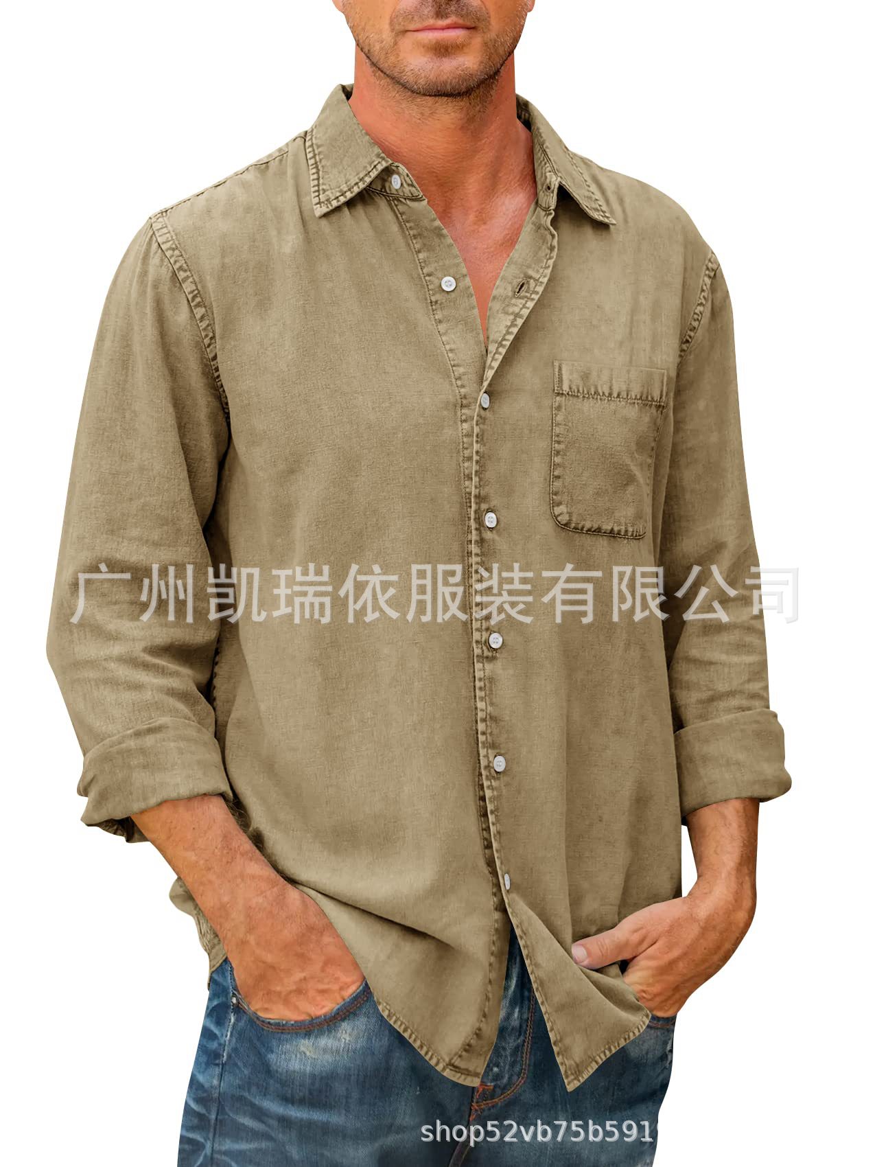 2023 estación independiente de comercio exterior casual color sólido camisa de manga larga camisa de solapa delgada moda de los hombres en stock