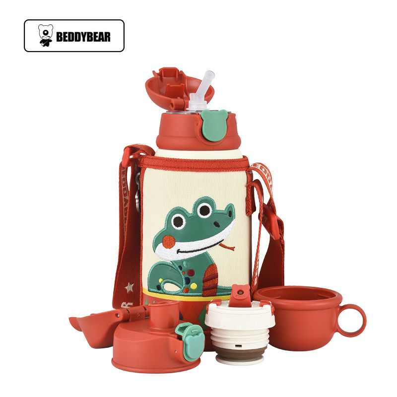 Oso de los niños serie completa taza de vacío bebé taza de agua con paja jardín de infantes al por mayor beber hervidor de agua taza de regalo caja