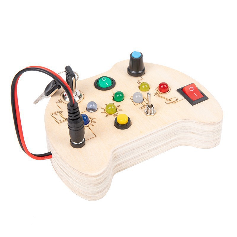CPC Educación temprana para niños Volante de madera Luz LED Tablero ocupado Tablero ocupado Interruptor de tablero ocupado Juguetes navideños