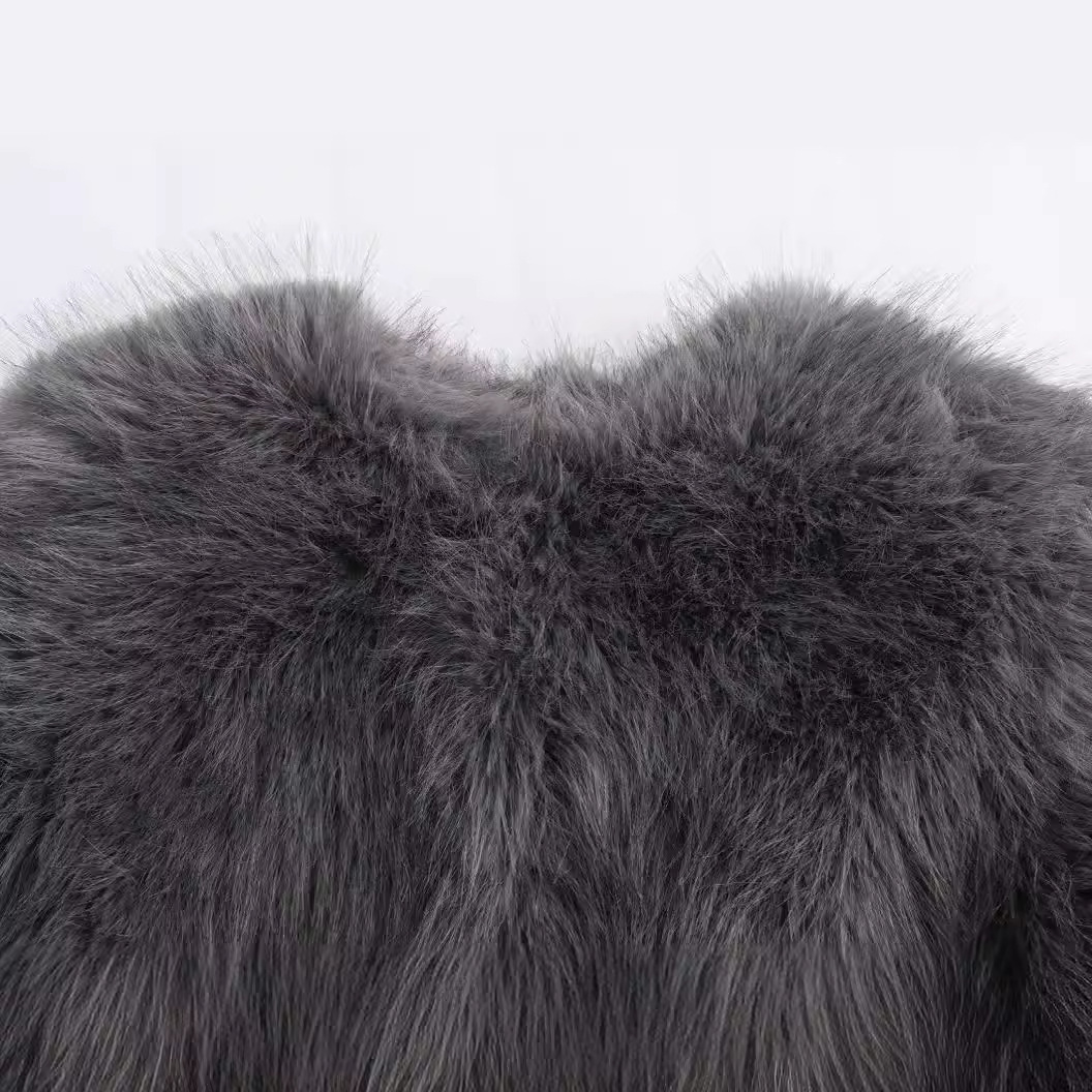 Women's Clothing Artificial Fur Effect Short Jacket 6318261_voghion.com