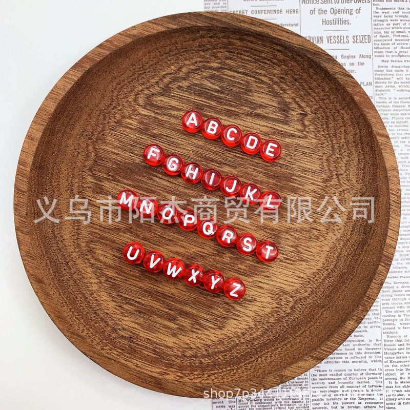 4 × 7 ミリメートルアクリルルースビーズさまざまなスタイルのカラフルな英語アルファベットビーズ DIY ジュエリーアクセサリーブレスレットビーズ|undefined