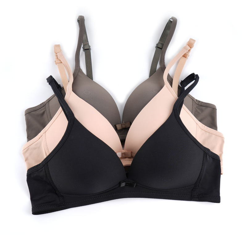 Copa triangular ropa interior pequeño pecho recopilado suave sin anillo de acero sujetador transpirable delgado soporte superior sujetador de niñas