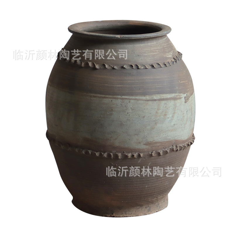 Gran olla de cerámica de aterrizaje cerámica gruesa cerámica de viento tranquilo cerámica decorativa de alojamiento cerámica de viento medieval botella de cerámica hecha a mano adornos de exhibición