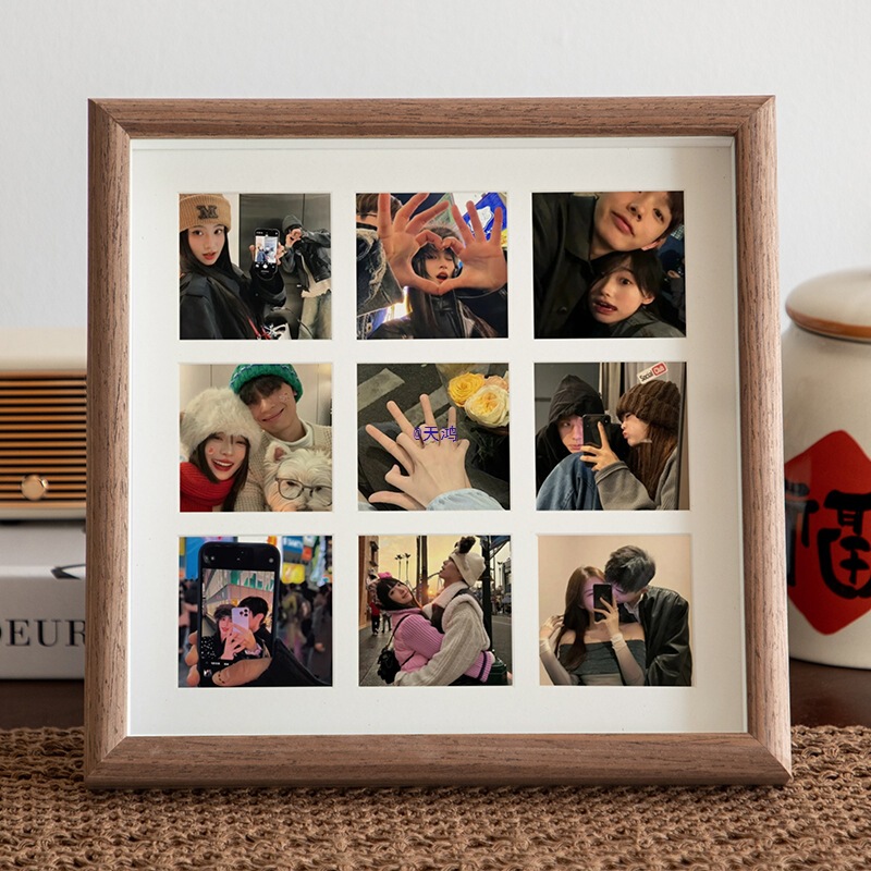 Nine-Square Grid Photo Frame Display Stand Photo Printing Puzzle Couple Polaroid Print Album Wall Hanging